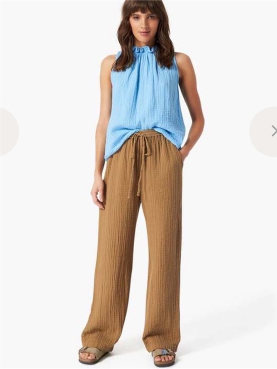 XiRENA Pants - Xirena Womens Wide Leg Cotton Gauze Drawstring Dylan Pants Brown Beach Size M
